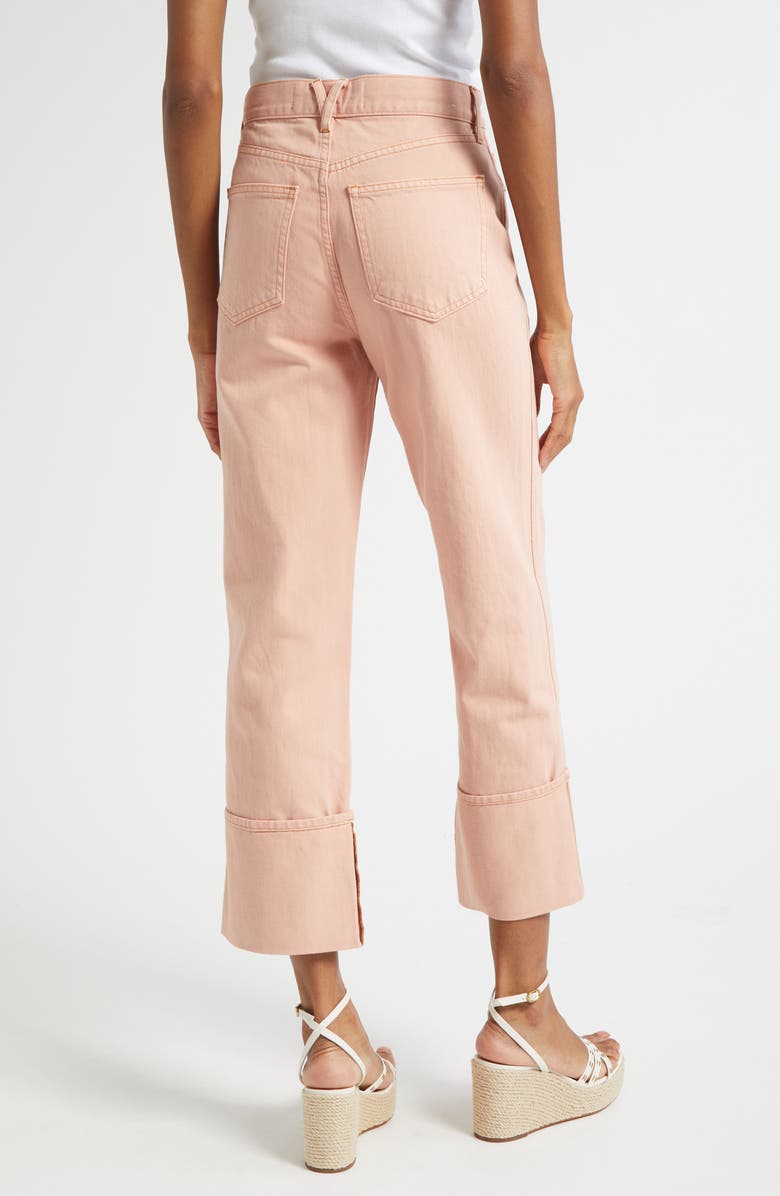Veronica Beard Dylan Cuffed High Waist Relaxed Straight Leg Jeans, Alternate, color, Pink Blossom