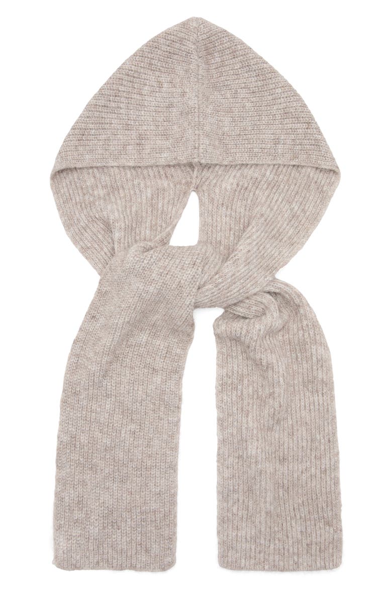 Hooded Rib Scarf, Alternate, color, MEDIUM BROWN