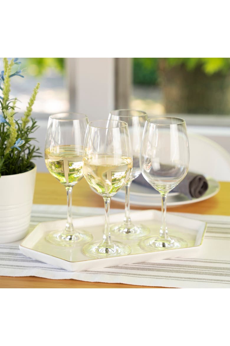 Wine Lovers White Wine Glass Set of 4, Alternate, color, Clear