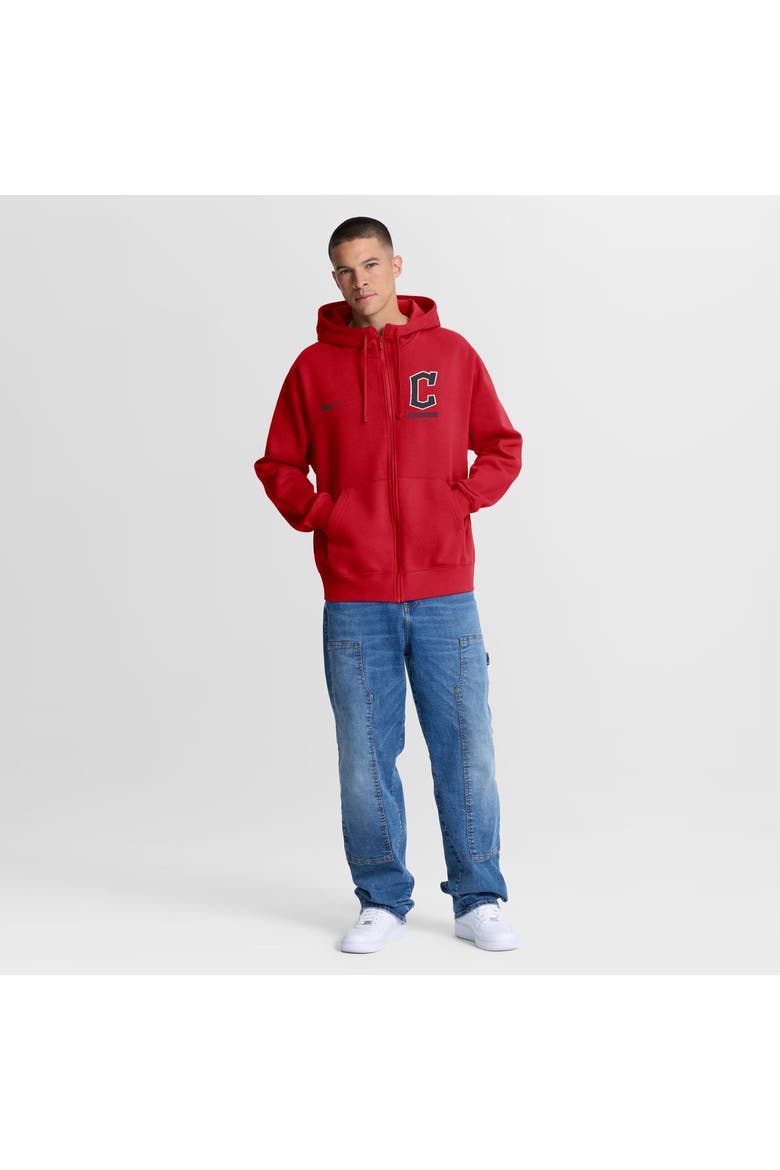 Men's Nike Red Cleveland Guardians Primetime Lockup Full-Zip Hoodie, Alternate, color, Red