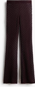 H&M Shimmering Pointelle-knit Trousers