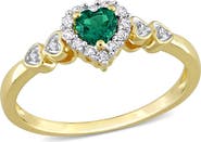 DELMAR Gold-Tone Cubic Zirconia Heart Shape Ring