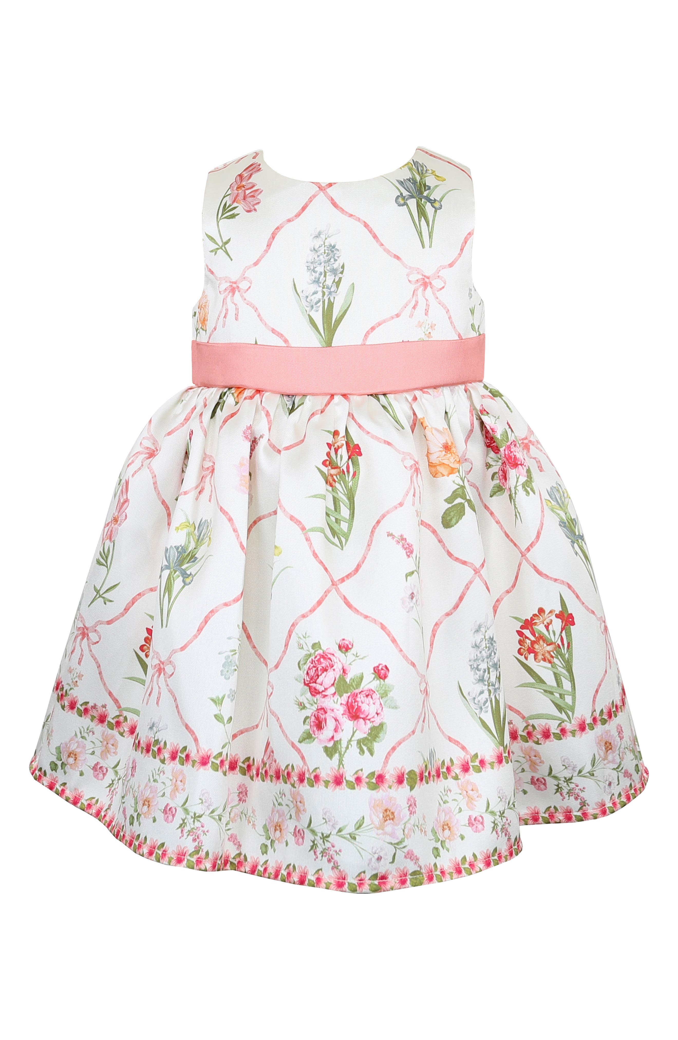 Zunie Lattice Floral Print Sleeveless Party Dress