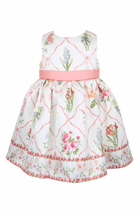 Zunie Lattice Floral Print Sleeveless Party Dress