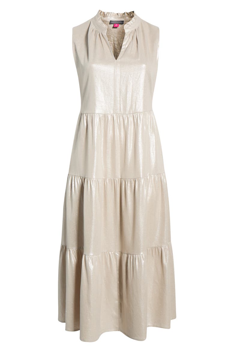 Linen Blend Tiered Maxi Dress, Alternate, color, NEUTRAL