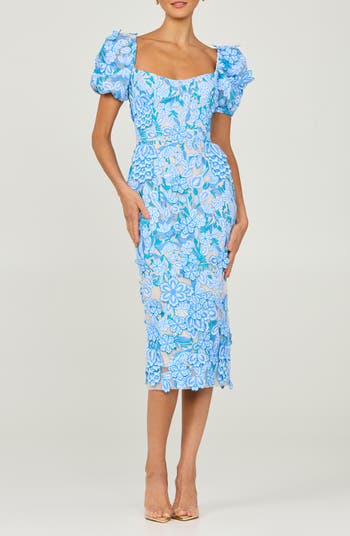 HELSI Lucia Floral Embroidered Cocktail Midi Dress | Nordstrom