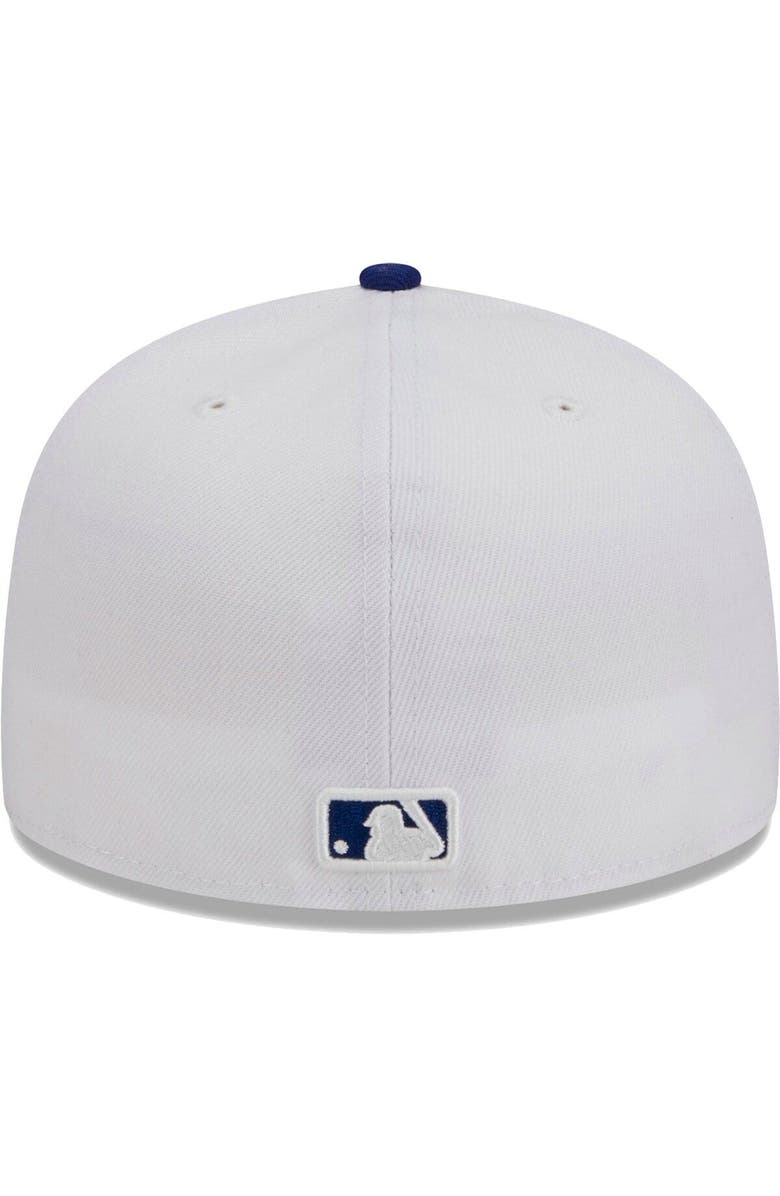 New Era Men's New Era White/Royal Los Angeles Dodgers Optic 59FIFTY Fitted Hat, Alternate, color, White