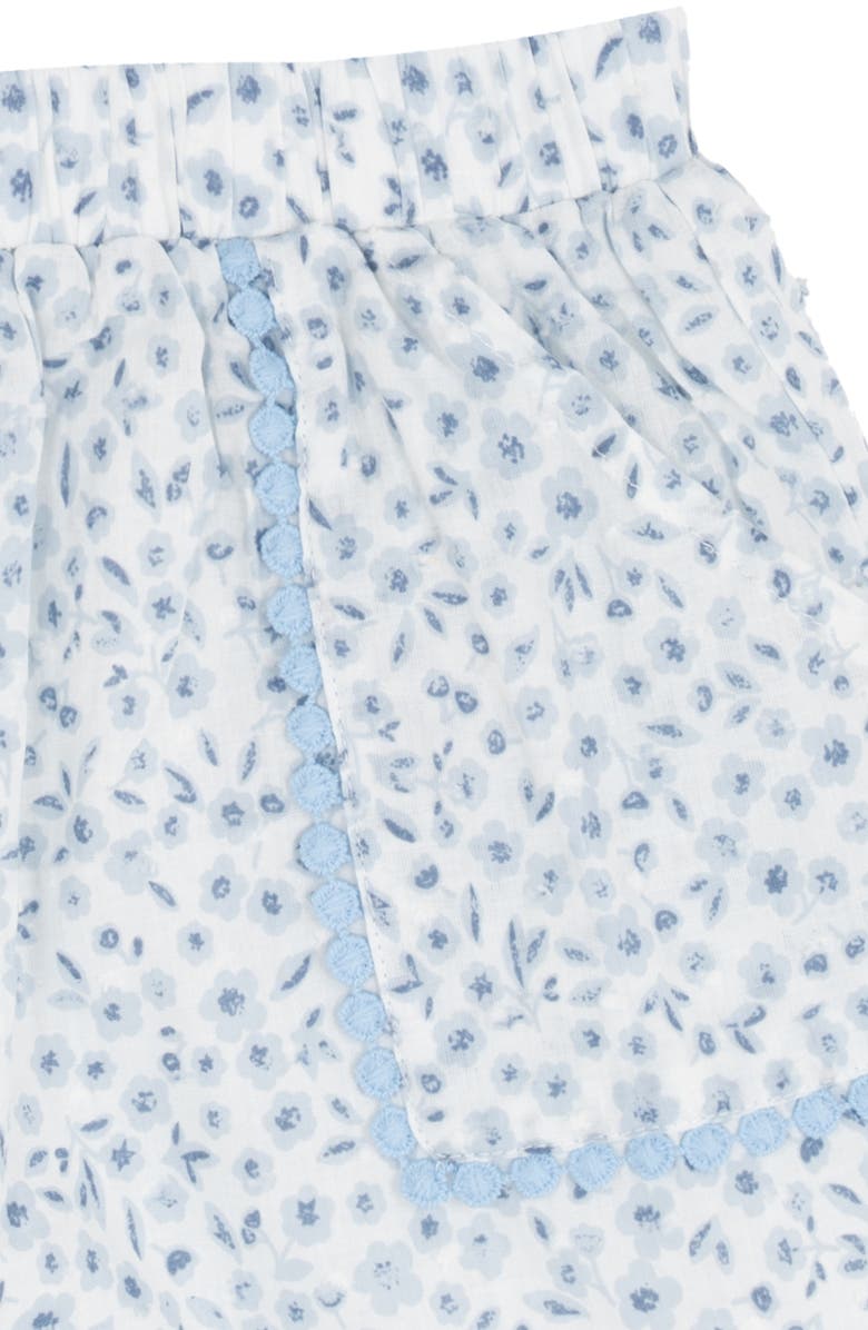 Rare Editions Kids' Eyelet Ruffle Tank & Printed Shorts Set, Alternate, color, Light Blue