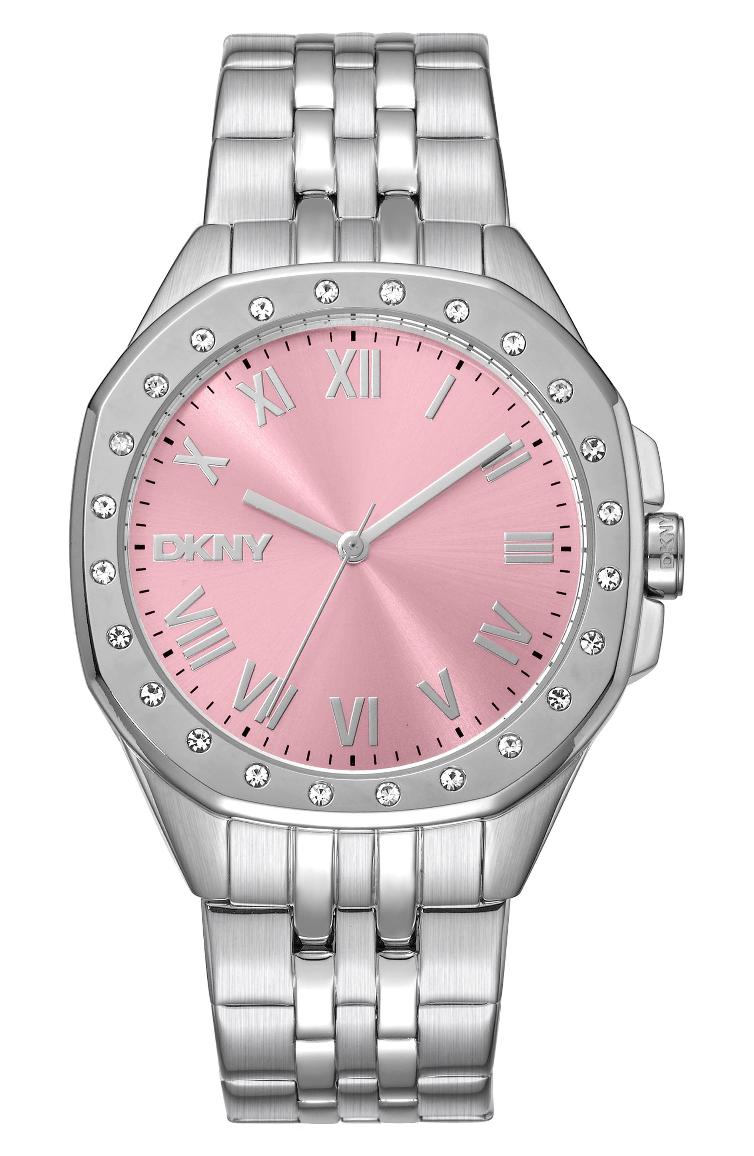 Crystal Embellished Three Hand Quartz Bracelet Watch, 36mm