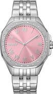 DKNY Crystal Embellished Three Hand Quartz Bracelet Watch, 36mm