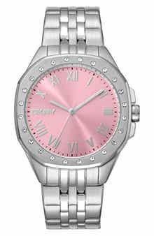 Crystal Embellished Three Hand Quartz Bracelet Watch, 36mm