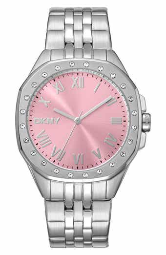 Crystal Embellished Three Hand Quartz Bracelet Watch, 36mm