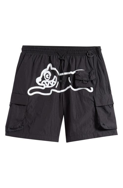 Icecream Running Dog Graphic Cargo Hiker Shorts In Black