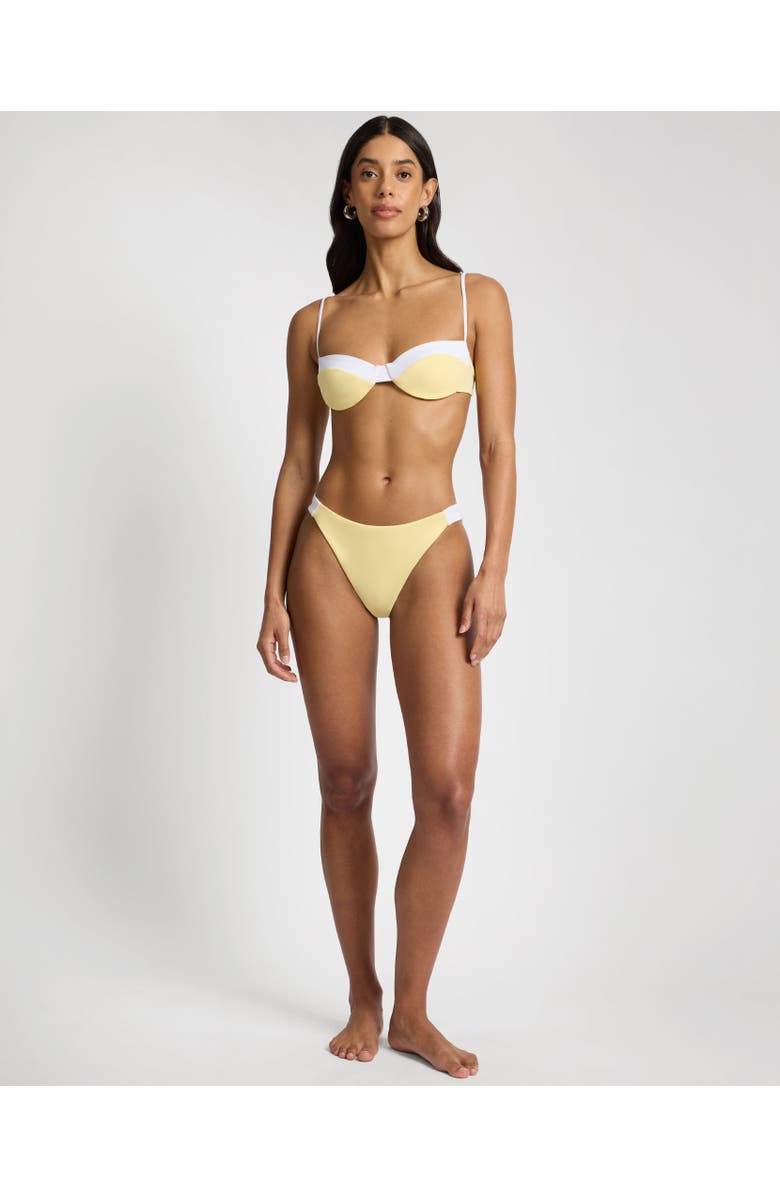 Onia Brigitte Bikini Top, Alternate, color, Limoncello/White