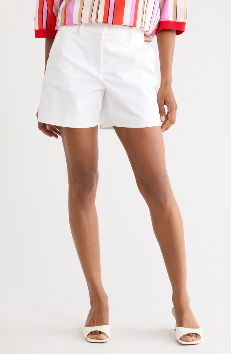 Longchamp Stretch Cotton Shorts, Main, color, White