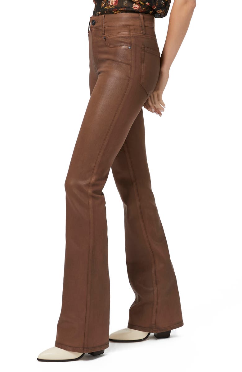 PAIGE Laurel Canyon Coated High Waist Flare Jeans, Alternate, color,