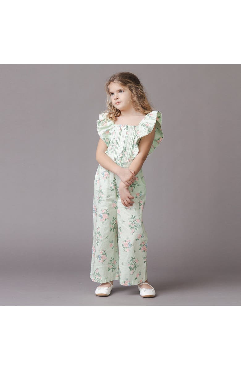 Hope & Henry Kids' Organic Flutter Sleeve Sateen Jumpsuit, Alternate, color, Chateau Floral