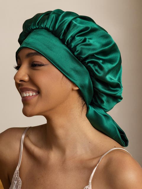 Women's Silk Casual Bonnet with Long Ribbons