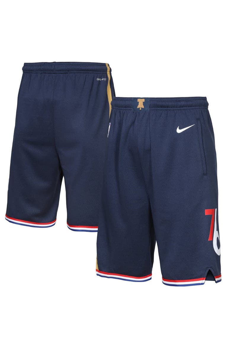 Youth Nike Navy Philadelphia 76ers 2025/26 City Edition Swingman Performance Shorts, Main, color, Navy