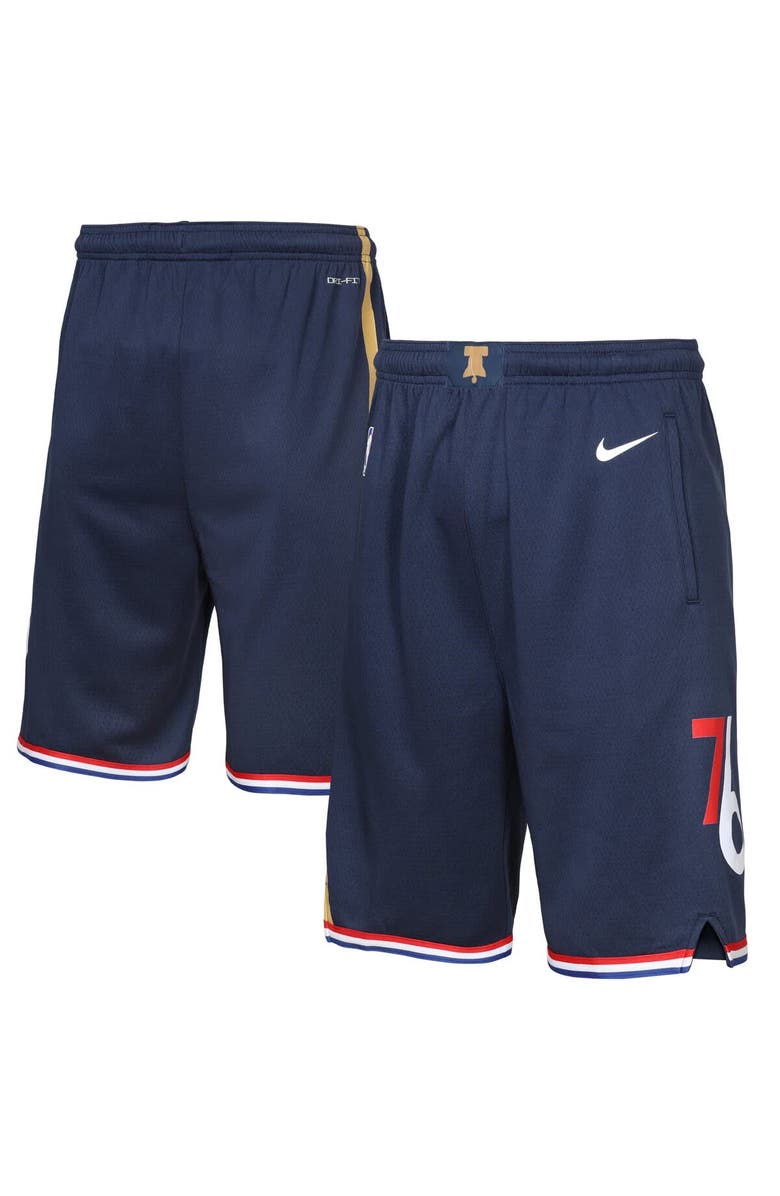 Nike Youth Nike Navy Philadelphia 76ers 2025/26 City Edition Swingman Performance Shorts, Main, color, Navy