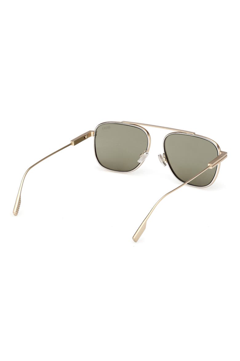 57mm Geometric Sunglasses, Alternate, color, MATTE SATIN GOLD METAL