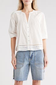 Rails Lilah Lace Trim Button-Up Shirt