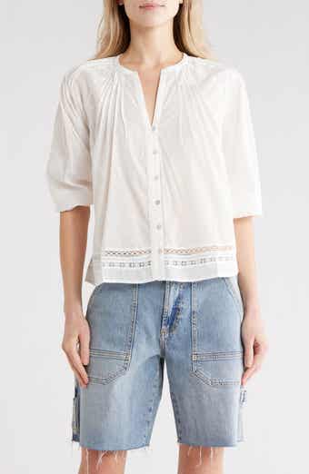 Rails Lilah Lace Trim Button-Up Shirt