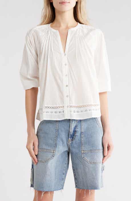 Rails Lilah Lace Trim Button-Up Shirt