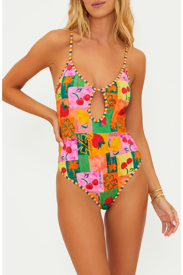 Priscilla Cutout One-Piece Swimsuit, Main, color, FRUIT MAR