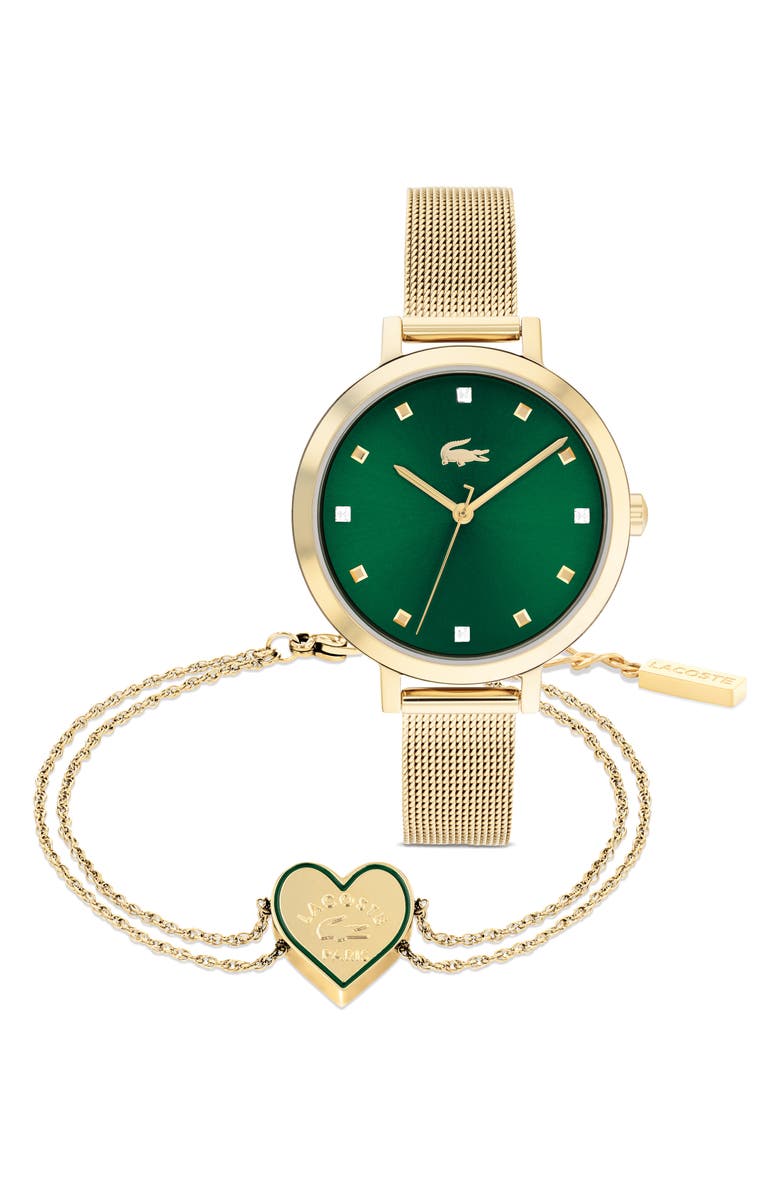 Lacoste Mesh Strap Watch & Bracelet Gift Set, 34mm, Main, color, 