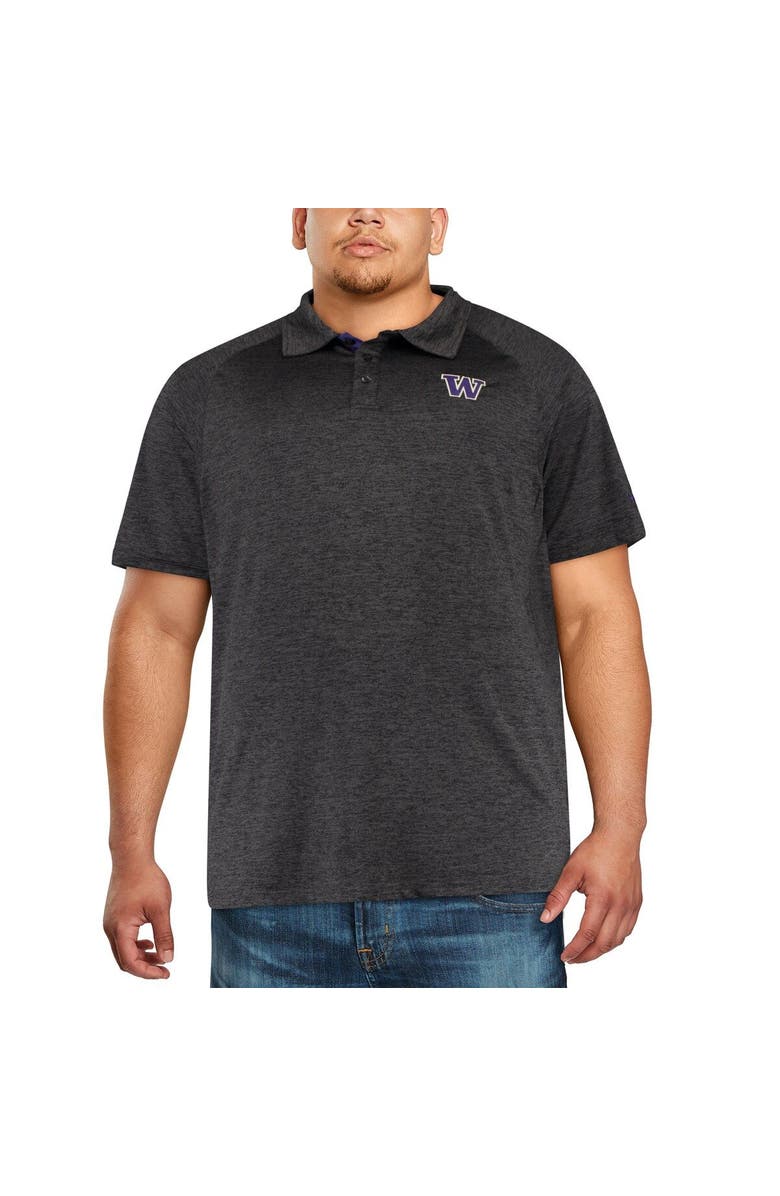 COLOSSEUM Men's Colosseum Black Washington Huskies Big & Tall Down Swing Polo, Alternate, color, Black