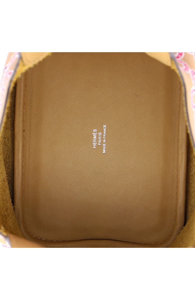 Pre-Owned Hermes Picotin Lock Bag Lucky Daisy Printed Swift Micro, Alternate, color, Chai