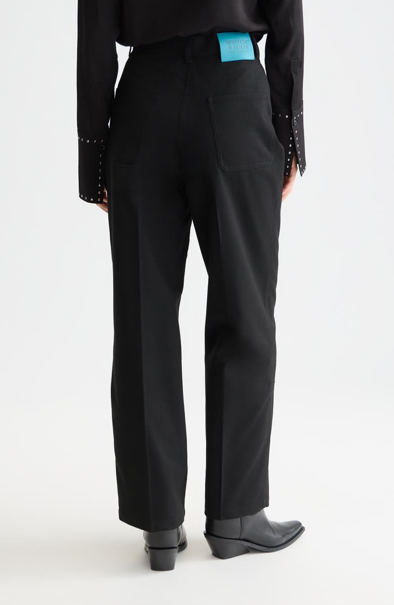 Scotch & Soda Raine Studded High Waist Wide Leg Pants, Alternate, color, Meteorite