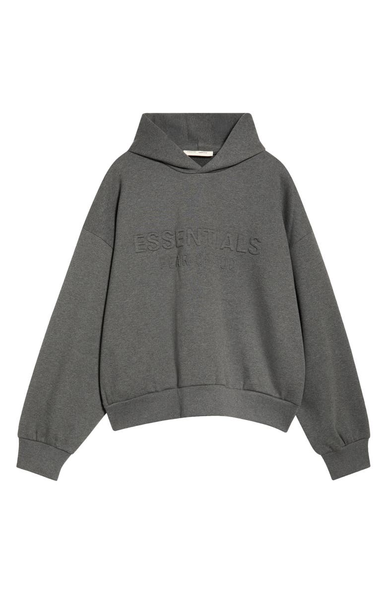 Fear of God Essentials Classic Cotton Blend Hoodie, Alternate, color, Charcoal Heather