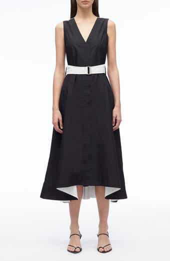 Belted Poplin Midi Dress