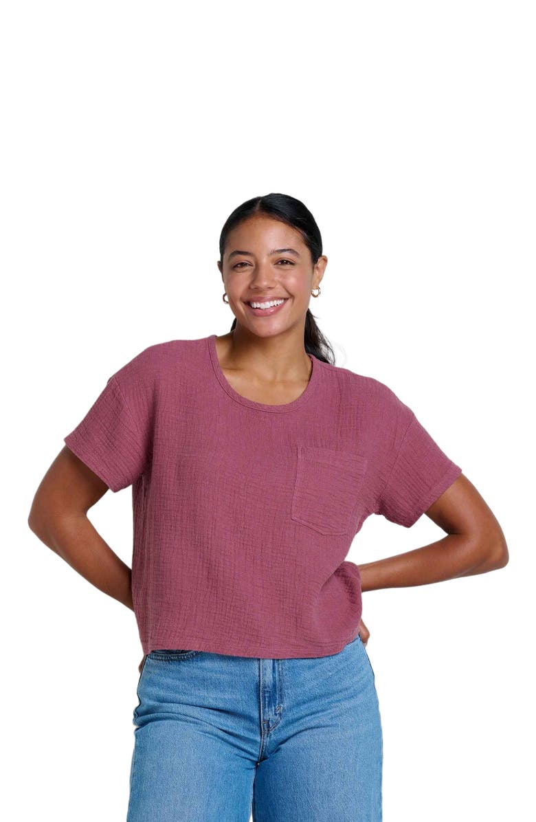 Toad & Co Tate Double Weave Short Sleeve Shirt, Alternate, color, Wild Ginger