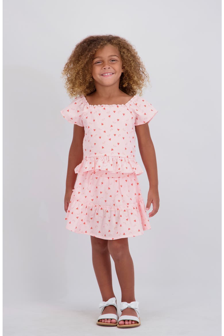 Smocked Top & Skort Set, Alternate, color, PKT- PINK WATERMELON