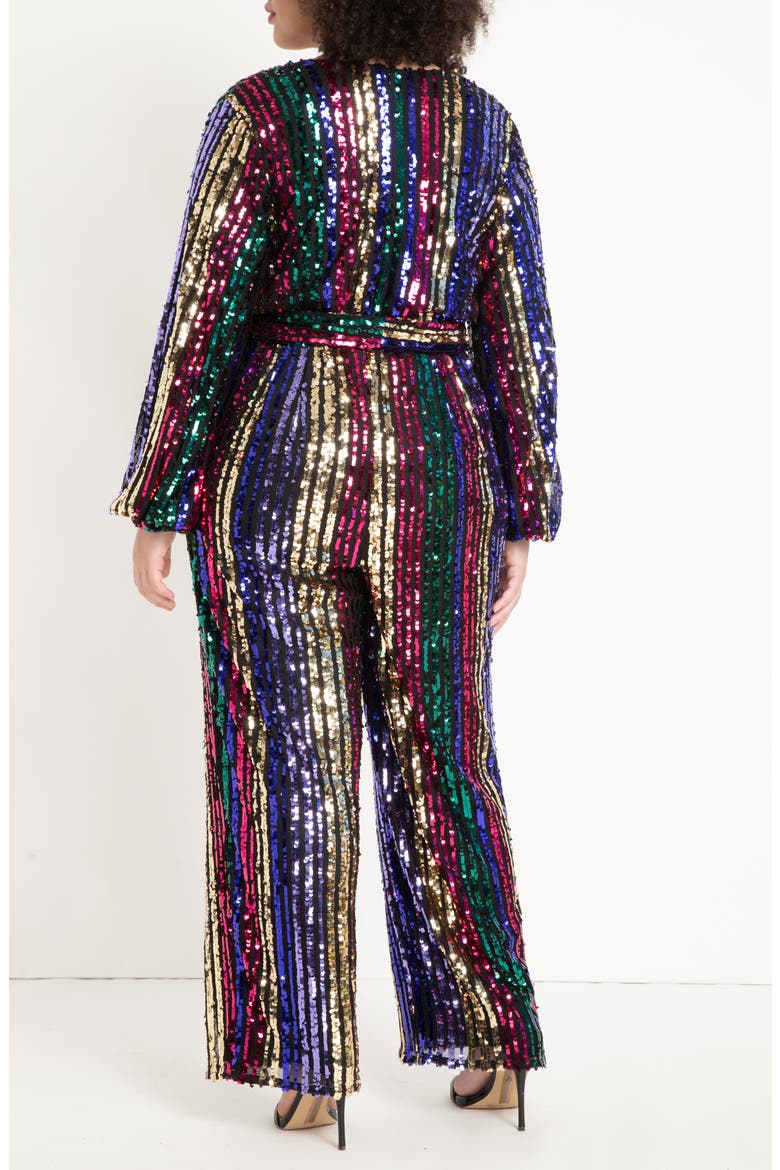 Multicolor Stripe Sequin Jumpsuit, Alternate, color, MULTICOLOR