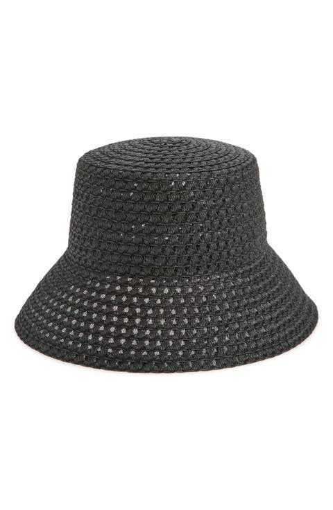 Textured Straw Bucket Hat
