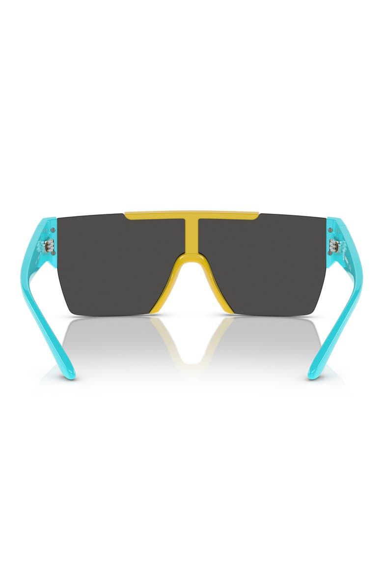 Kids' 28mm Flat Top Shield Sunglasses, Alternate, color, YELLOW / DARK GREY