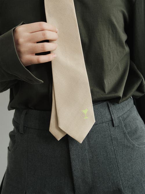 Lost Pattern Nyc Silk Tie In Neutral