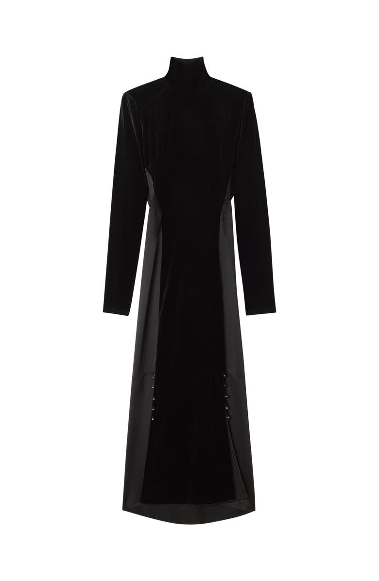 Lanvin Velvet Midi Dress, Main, color, Black
