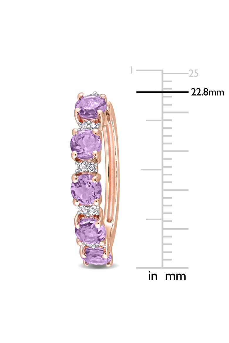 Amethyst & White Topaz Hoop Earrings, Alternate, color, PURPLE
