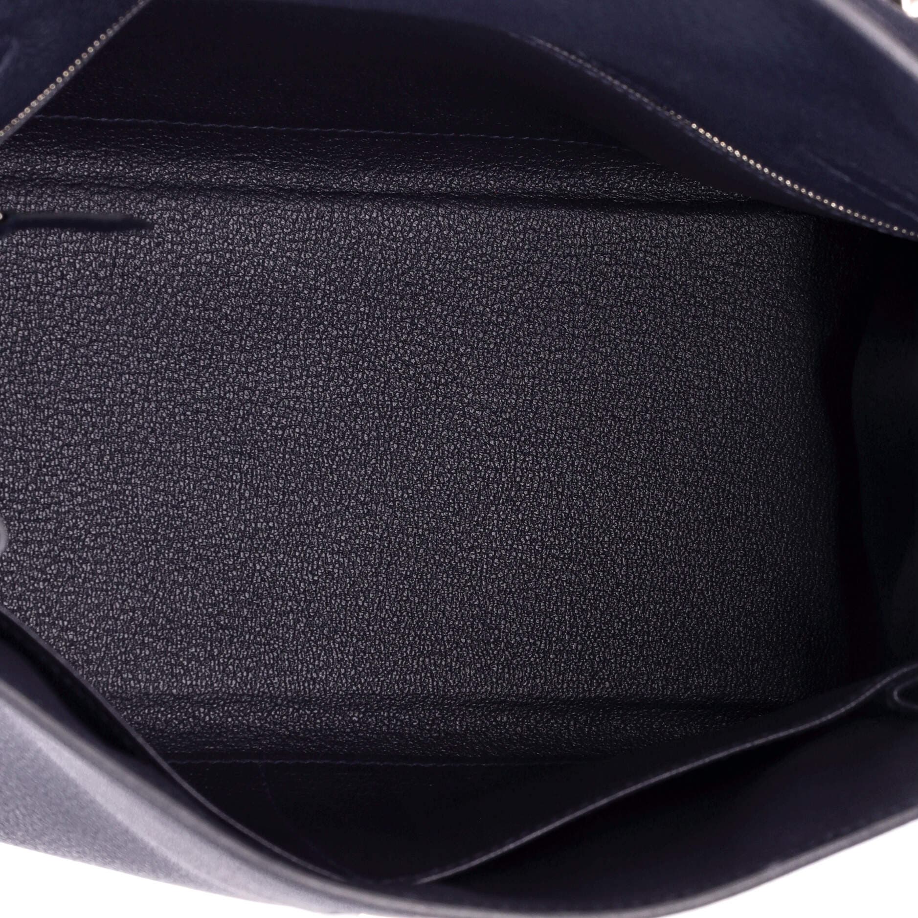 Pre-Owned Hermes Kelly Handbag Blue Togo with Palladium Hardware 28, Alternate, color, 