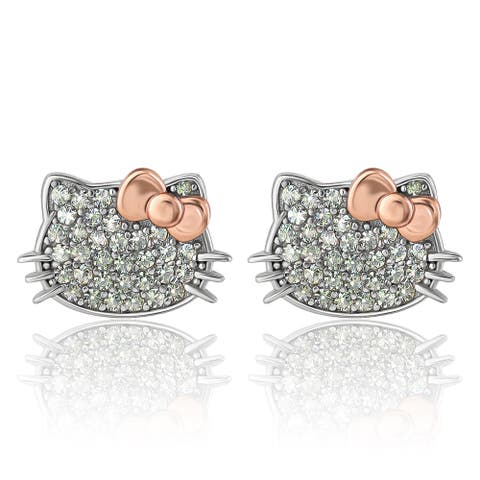 White Sapphire Stud Earrings