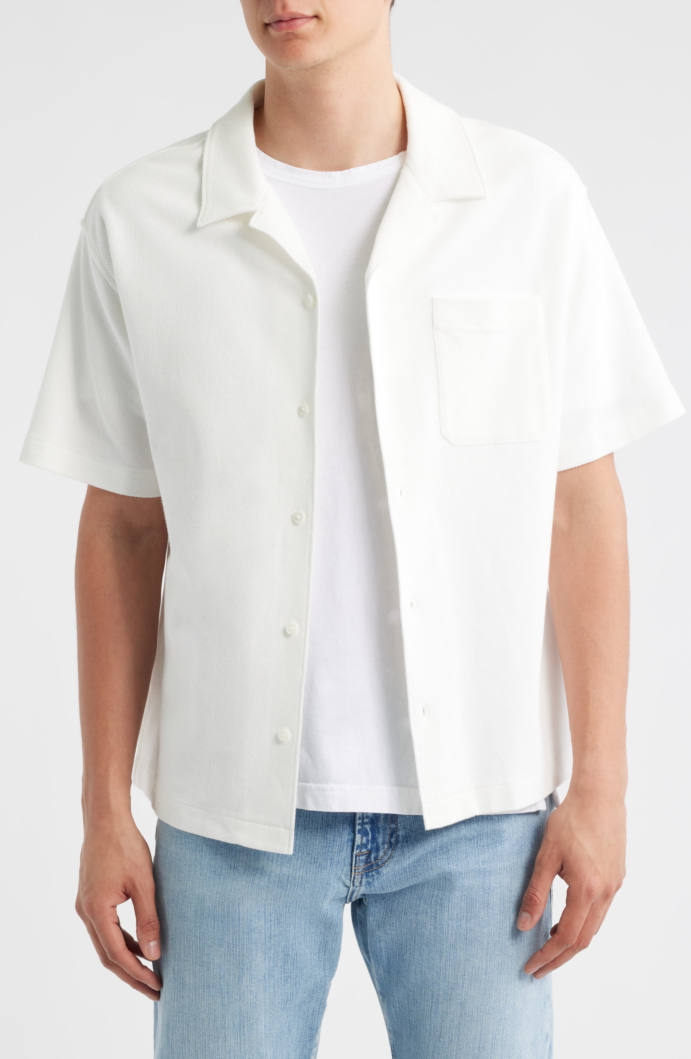 FRAME Relaxed Jacquard Camp Shirt