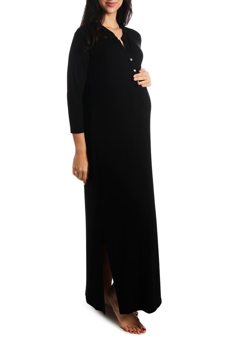 Juliana Maternity/Nursing Dress, Main, color, BLACK