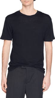 SANDRO Certified linen T-shirt
