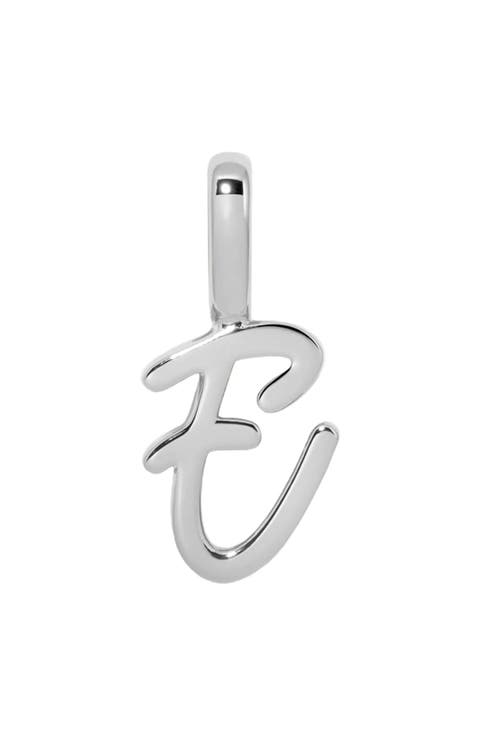 Script Initial Charm Silver
