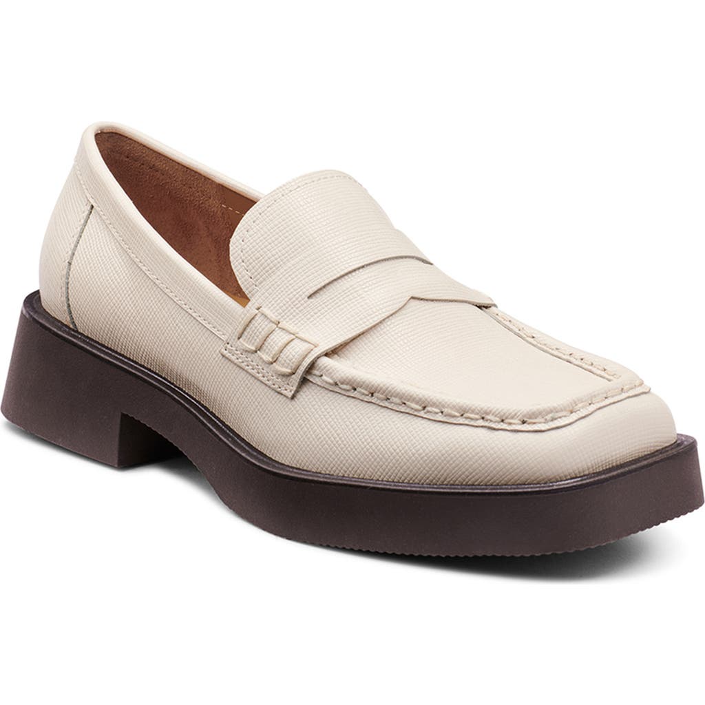 G.h.bass Bowery Lizard Embossed Loafer In White